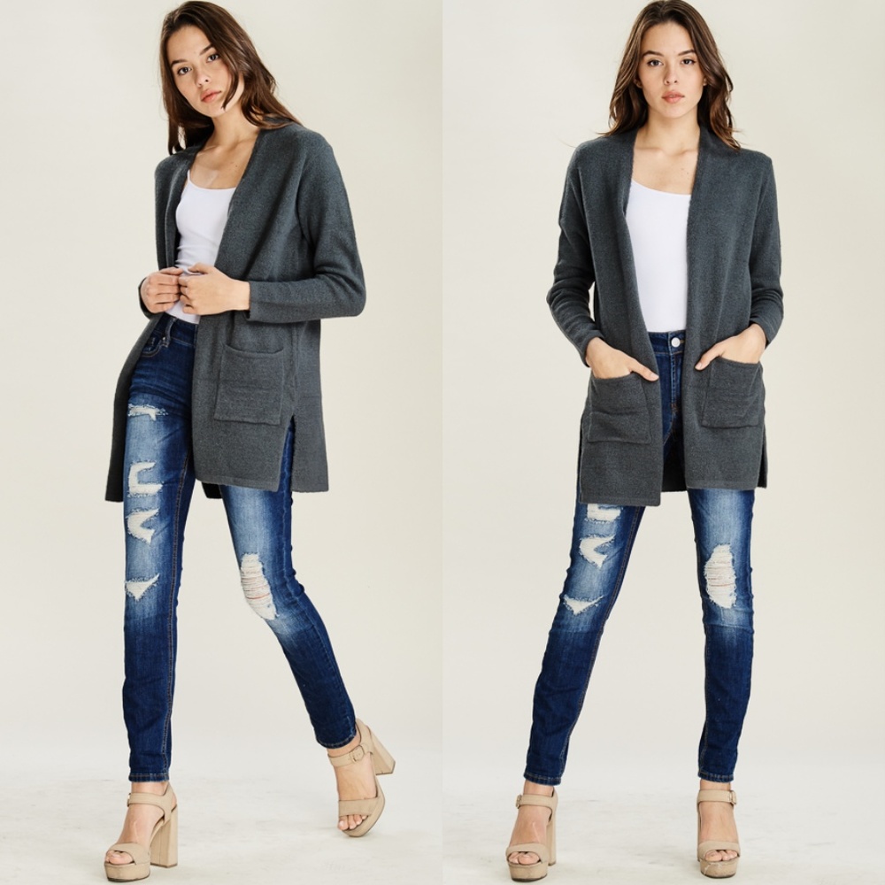 Charcoal Gray Cardigan - Picture 2 of 4